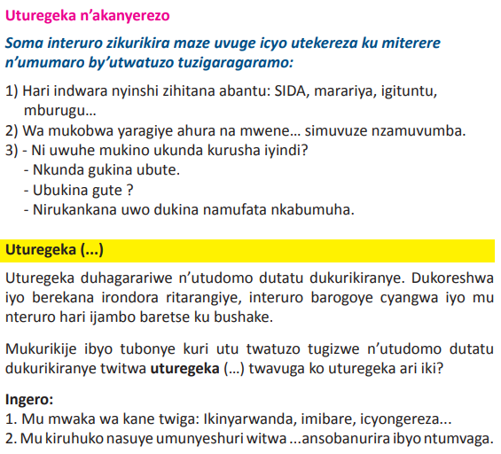 Course: Kinyarwanda, Topic: UMUTWE WA KANE: IMIKINO N’ IMYIDAGADURO